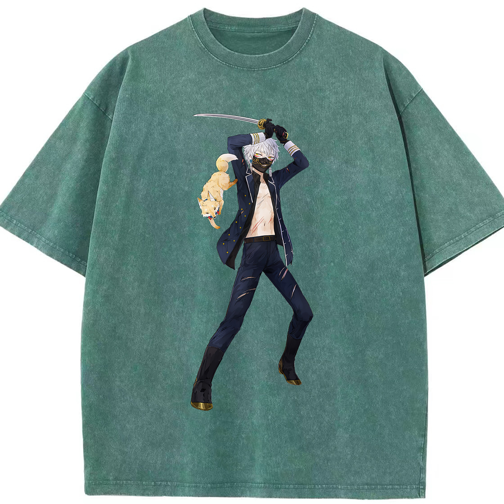 （画像用） 刀剣乱舞 Touken Ranbu 綿100% ヴィンテージ風 半袖Tシャツ（フロントプリント）